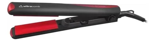 Planchita De Pelo Ultracomb Negra Y Roja Ap-4402 Negro/rojo