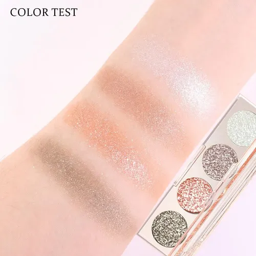 Paleta De Sombras Feicuiyun 4 Colores Pearl White A Bronze