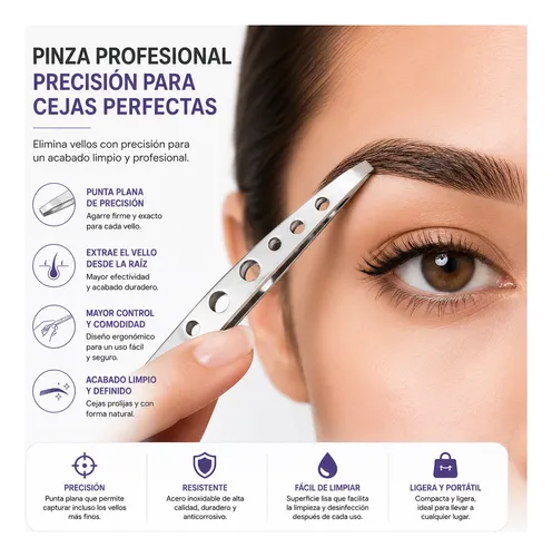 Pinza Facial Cejas De Depilatoria ( 1 Unid )