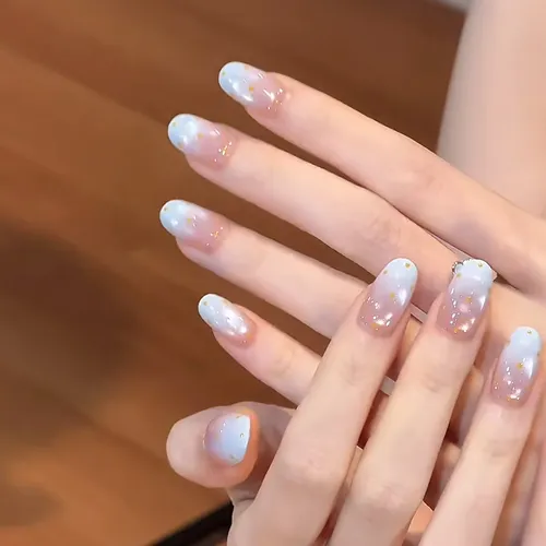 Alta Calidad Parche De Uñas Ponible De Lunares Naranja