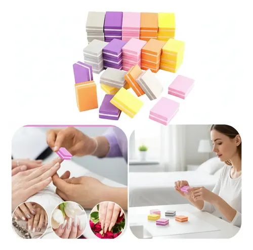 100 Piezas Limas De Esponja Para Uñas