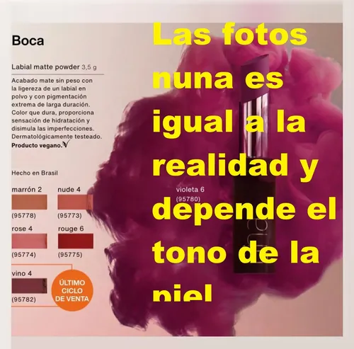 Labial Matte Powder Larga Duración 3,4g Una Natura Vegano