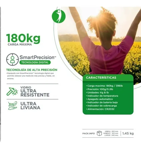 Balanza Digital De Pie Piso Clear Scale Zenith 180kg Vidrio