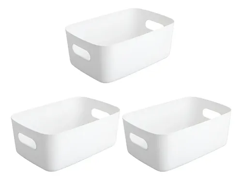 Cesta Organizadora De Maquillaje Blanca For Escritorio