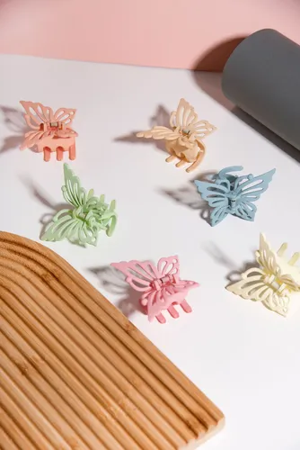 Pack 6 Broches Pinzas Ganchos Para Pelo Mariposa Verano