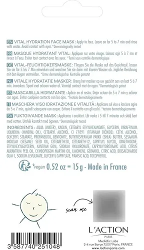 Mascarilla Facial Hidratante L’action Paris 15g