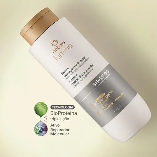 Shampoo Fuerza Y Reparación Molecular Lumina 300 Ml Natura