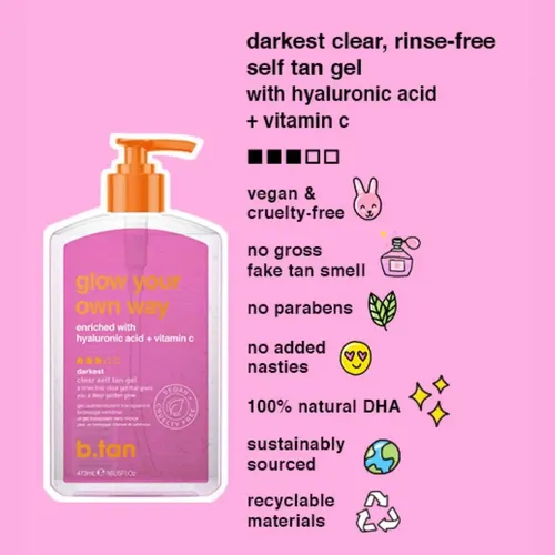 Gel Autobronceador B.tan Clear Glow Your Own Way 480ml