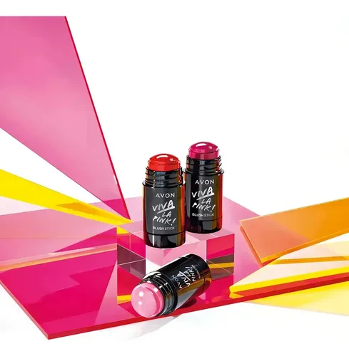 Avon rubor viva la pink en barra 5.5g