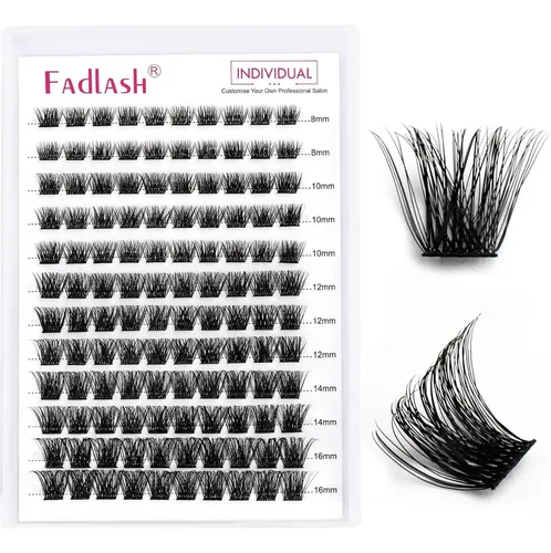 Extensiones De Pestañas Postizas Fadlash Diy 144 Racimos D