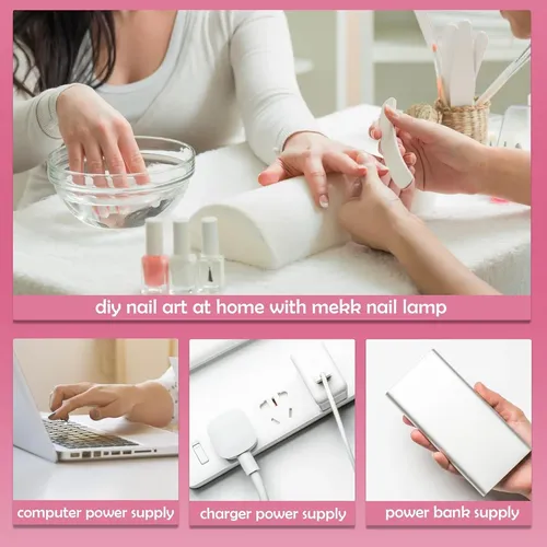 Lámpara Uv Led Para Uñas Mekk 18w Mini Portátil Rosa