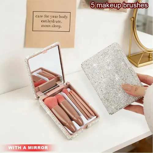 Travel Makeup Brush Set 5pcs Mini Face Eyeshadow