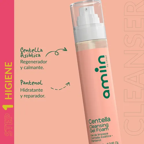 Gel De Limpieza Facial Centella Asiatica Amiin Idraet 125 Ml Todo Tipo De Piel Día/noche