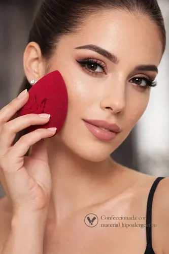 Esponja De Maquillaje Biselada Base Rubor Contorno M Blender Fucsia