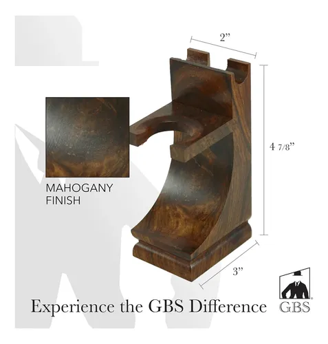 Gbs Deluxe Soporte Para Navaja Y Brocha En Madera Duradera