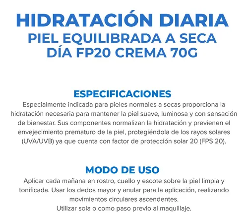 Crema Hidratante Día con FPS 20 Dermaglós