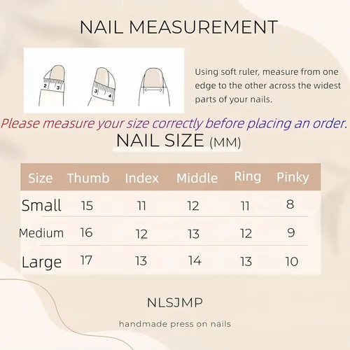 Juego De Uñas Postizas Mediano French Bow Nlsjmp