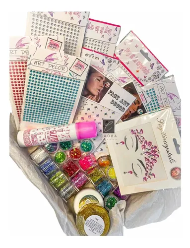 Party Box Bar Glitter Gel Escamas Strass Premium Brillo Caob