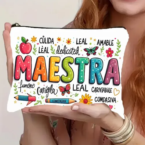 Set De 2 Bolsas Para Maquillaje Y Monedero Con Diseño
