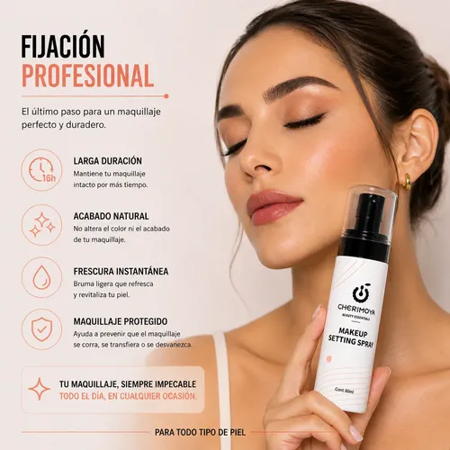 Cherimoya Setting Spray Fijador Maquillaje Profesional