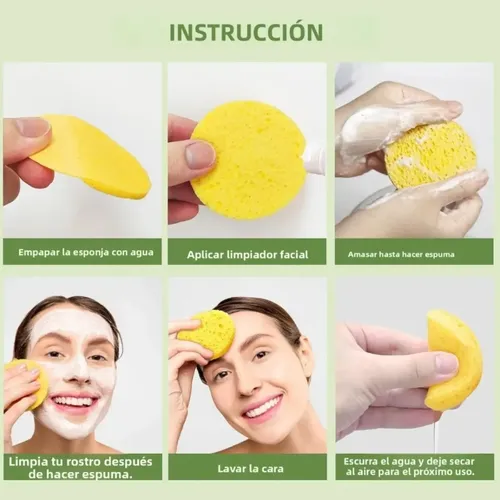 50 Esponjas Faciales Comprimidas, Desmaquillante De Celulosa