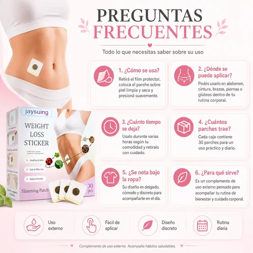 Parches Adelgazantes Naturales Quema Grasa 30 Unidades