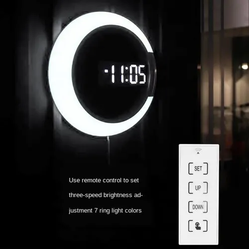 Espejo De Decoración Electrónico 12 Led Reloj De Pared
