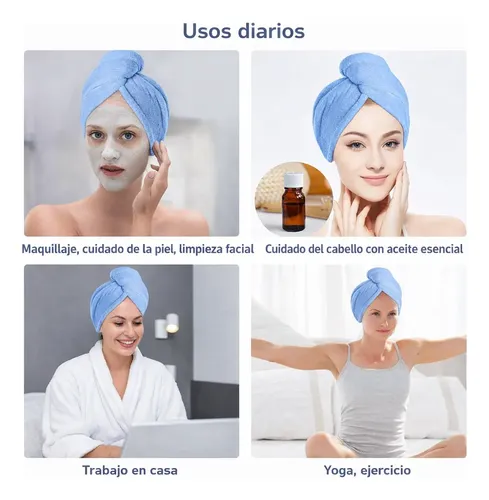 Gorro Turbante Toalla Microfibra Seca Rapido Toalla Secador