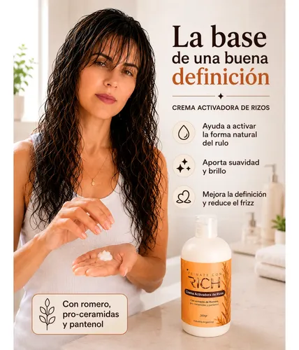 Gel Rich Cova+crema De Peinar Activadora+peine Definidor