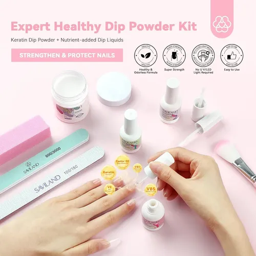 Kit De Uñas Dip 60 G Con Base, Activador Y Top Coat