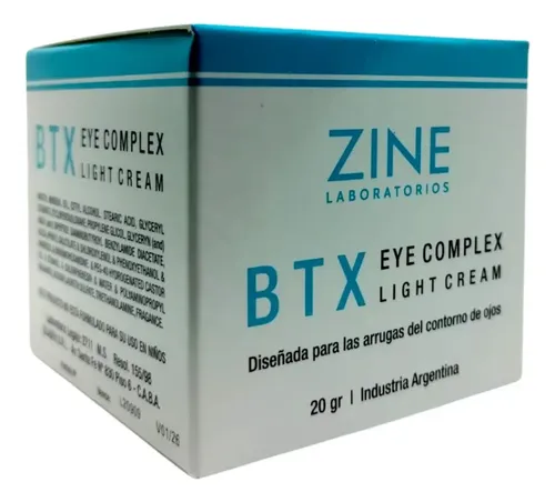 Crema Contorno Ojos Btx Eye Complex Arrugas 20g Zine Momento De Aplicación Noche Tipo De Piel Sensible