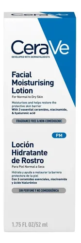 Cerave Loción Hidratante Facial Pm Noche Piel Normal A Seca