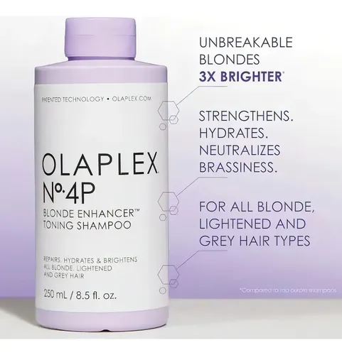 Shampoo Olaplex No 4P blonde enhancer toning en botella de 250mL