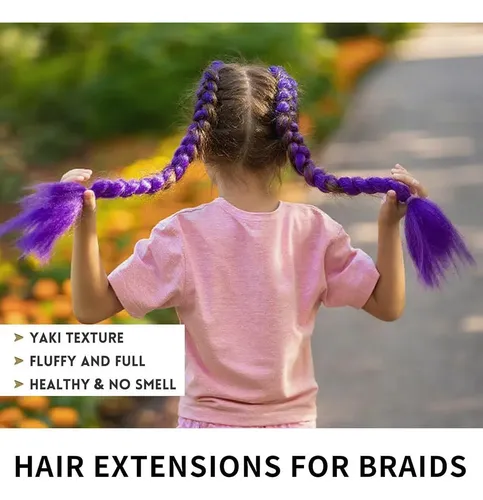 Huge Discount Peluca Trenzada Morada: 2 Extensiones De ..