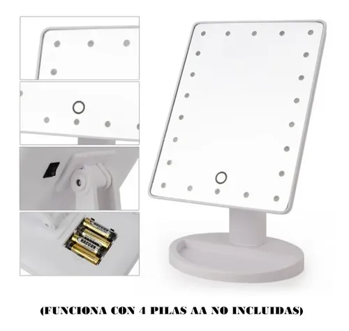 Espejo Nuevo Porta Maquillaje 16 Luces Led Táctil A Pilas