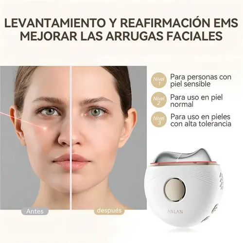 Masajeador Facial Antiarrugas Gua Sha Ems Modo Caliente/frío