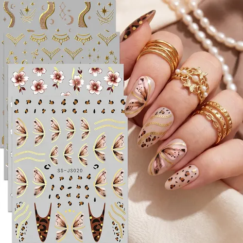 Prima 4 Piezas Calcomanías For Uñas Diseño Mariposa 4pcs