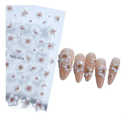 Pegatinas 3d De Flores Para Uñas Diseño Floral Sencillo .