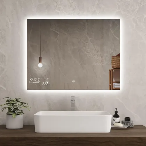 Espejo Led Baño Anti Vaho Doble Luz Wifi 80×60 Cm
