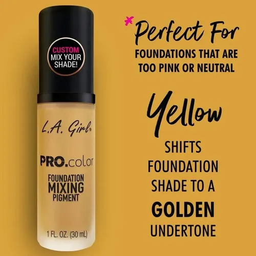 Base De Maquillaje Liquido La Girl Pro Color Matte 30 Ml Tono Yellow