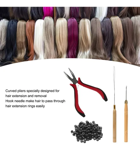 Agujas Para Extensiones De Cabello, 4 Unidades, Alicates Par