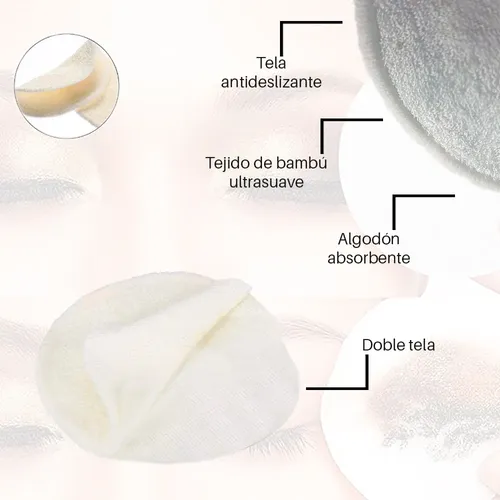 Pads Desmaquillantes De Bambú Ecológicos Antibacterianos