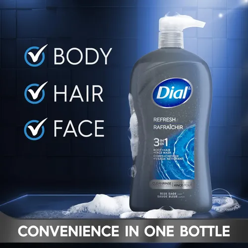 Jabón Facial Y Corporal 3 En 1 De Dial Men Hydro Fresh, 32 O