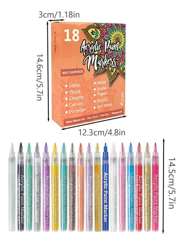Lápiz De Uñas Con 18 Colores, Punta Fina, Duradero