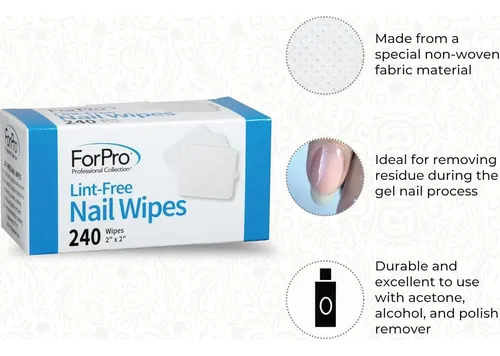 Toallitas Para Uñas Forpro Sin Pelusa 240 U