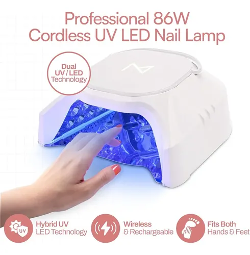 Lámpara Uv Led Recargable Profesional Negra Y Blanca