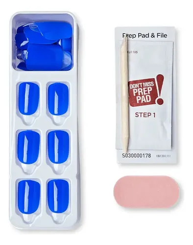 Uñas Postizas Bliss | Impress Color Press-on Nails Adhesivas Color Azul Francia Summertime