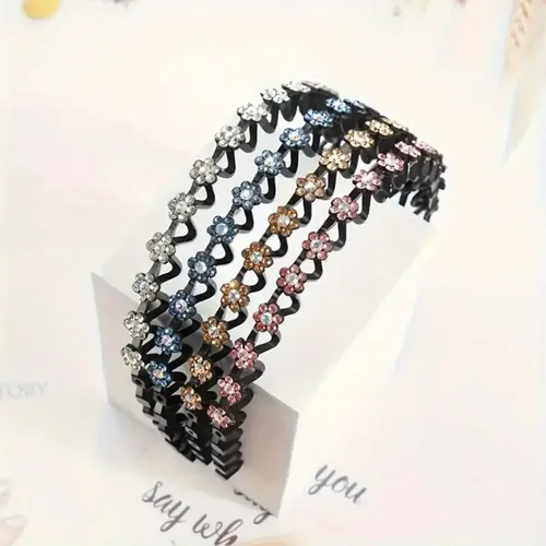Vincha Peineta Con Strass Y Cuentas X4 Mujer 4 Pieces/pack
