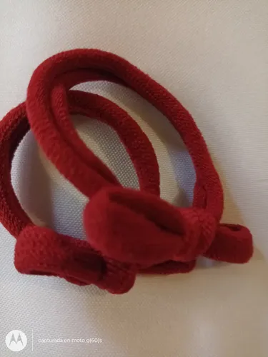 Par De Gomitas Moño De Moda Accesorio Para El Pelo Color Bordó Mono