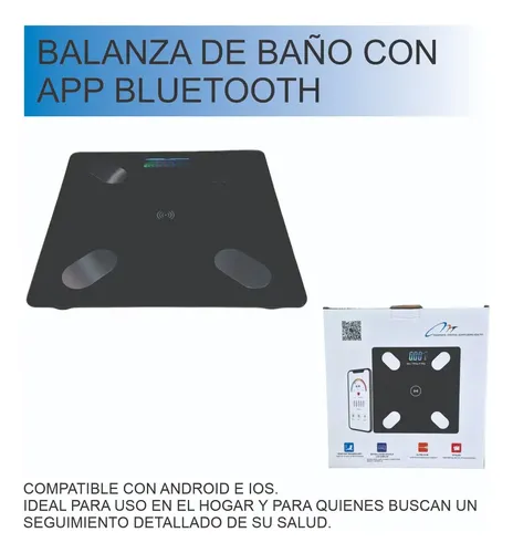 Balanza De Baño Bluetooth Familiar Ultra Slim Hasta 180kg
